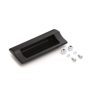 Coque rectangulaire de haute qualité en plastique durable, surface: noir, 110 mm (4.4 ») HH-JS110-BL. Poignée de meubles HH-JS110-BL pour tôle, bois, tiroir, armoire en métal, armoire en bois, meubles de bureau, meubles de chambre, par Sugatsune / LA