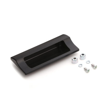 Coque rectangulaire de haute qualité en plastique durable, surface: noir, 110 mm (4.4 ») HH-JS110-BL. Poignée de meubles HH-JS110-BL pour tôle, bois, tiroir, armoire en métal, armoire en bois, meubles de bureau, meubles de chambre, par Sugatsune / LA