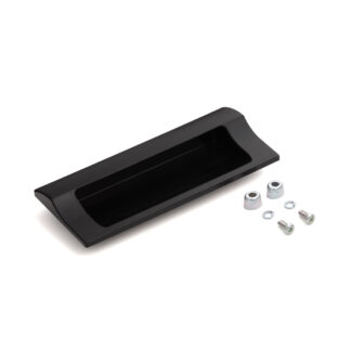 Coque rectangulaire de haute qualité en plastique durable, surface: noir, 140 mm (5.6 ») HH-JS140-BL. Poignée de meubles HH-JS140-BL pour tôle, bois, tiroir, armoire en métal, armoire en bois, mobilier de bureau, meubles de chambre, par Sugatsune / L