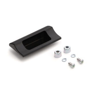 Coque rectangulaire de haute qualité en plastique durable, surface: noir, 70 mm (2.8 ») HH-JS70-BL. Poignée de meubles HH-JS70-BL pour tôle, bois, tiroir, armoire, mobilier de bureau, meubles de chambre à coucher, par Sugatsune / LAMP® (Japon)