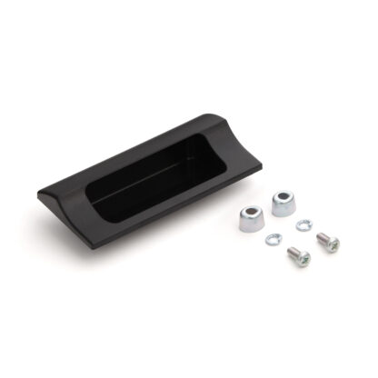 Coque rectangulaire de haute qualité en plastique durable, surface: noir, 90 mm (3.6 ») HH-JS90-BL. Poignée de meubles HH-JS90-BL pour tôle, bois, tiroir, armoire en métal, armoire en bois, meubles de bureau, meubles de chambre à coucher, par Sugatsu