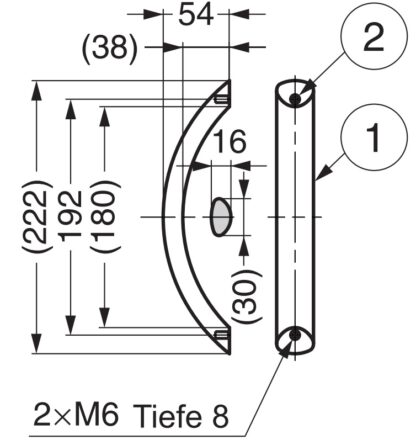Poignée de boîtier industriel de haute qualité en alliage d’aluminium, surface: aspect acier inoxydable, 222 mm (8,8 »), DORS-200S. Poignée en aluminium de haute technologie pour machines de production, équipements de laboratoire, équipements industr – Image 2