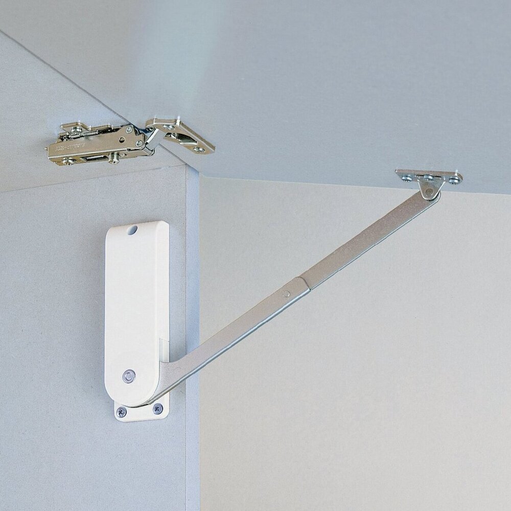 Porte-rabat de haute qualité, surface : blanche, version : droite, HDS-30MR-WT. Soutien robuste pour rabats pliants, meubles de cuisine et bien plus encore, par Sugatsune / LAMP® (Japon) – Image 4