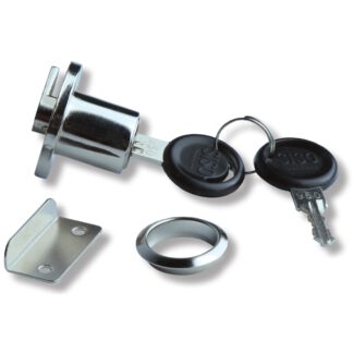 Serrure à rabat de haute qualité en zamak avec rosace cylindrique et deux clés, incl. Gâche, 19 mm (0,8 »), conception : verrouillage différent, 14.07.105-0. Serrure d’entrée en zamak pour les volets, les armoires et bien plus encore, par SISO Danema