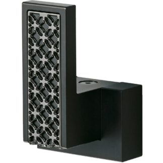 Patère de haute qualité, avec un ornement luxueux, pour montage mural, capacité de charge : 10 kg, surface : noir, PXB-UM05-101-Q1-BL. Crochets design pour armoires, salons, hôtels, restaurants et bien plus encore, par Sugatsune / LAMP® (Japon)