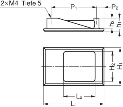 Petite coque de poignée de doigt de haute qualité, en alliage de zinc solide, surface: bronze blanc, 55 mm (2.2 ») HH-DN-40WB. Poignée encastrée HH-DN-40WB pour façades en tôle, façades en bois, tiroirs, armoires, mobilier de bureau, par Sugatsune / – Image 2