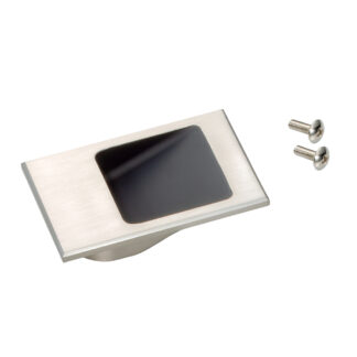 Petite coque de poignée de doigt de haute qualité, en alliage de zinc solide, surface: bronze blanc, 80 mm (3.2 ») HH-DN-50WB. Poignée encastrée HH-DN-50WB pour façades en tôle, façades en bois, tiroirs, armoires, mobilier de bureau, par Sugatsune / 