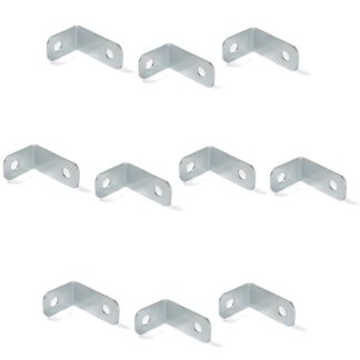 10 petits connecteurs d’angle robustes en acier robuste, surface : galvanisé, 34 mm (1,4 ») 8030205. Support de montage E.FB.24 pour étagère, bibliothèque, table, armoire et bien plus encore, par EMUCA
