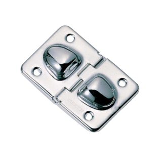 Charnière à clapet compacte de haute qualité avec limitation de l’angle d’ouverture à environ 95° en laiton, surface : chromée, 45 mm (1,8 ») B-51. Charnière industrielle en laiton pour appareils électriques, équipements, luminaires, boîtiers et bien