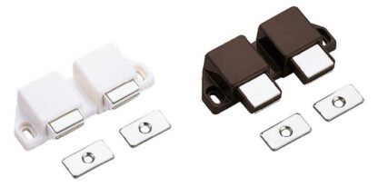 Mousqueton magnétique compact, avec contre-plaque, surface : marron, 25 mm (63/64"), version : avec 2 pistons, ML-30WBR. Ouvre-porte double pour portes de meubles, portes d’armoires et bien plus encore, par Sugatsune / LAMP® (Japon) – Image 3