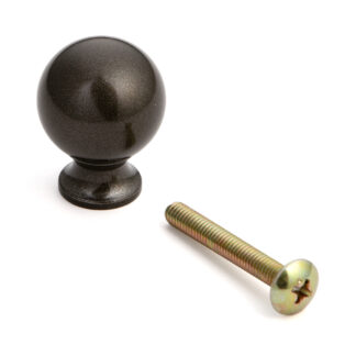 Poignée de bouton de meuble sphérique en alliage d’aluminium durable, surface: brun, 20 mm (0,8 ») KK-B20SBR. Poignée bouton KK-B20SBR pour tiroir, porte de meubles, armoire de cuisine, armoire de bureau et bien plus encore, par Sugatsune / LAMP® (Ja
