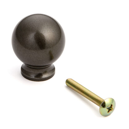 Poignée de bouton de meuble sphérique en alliage d’aluminium durable, surface: brun, 25 mm (1 ») KK-B25SBR. Poignée bouton KK-B25SBR pour tiroir, porte de meuble, armoire de cuisine, armoire de bureau et bien plus encore, par Sugatsune / LAMP® (Japon