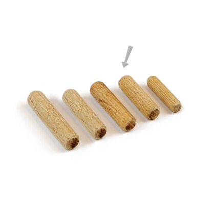 10 morceaux de chevilles longues en bois de hêtre, surface : nervurée, 30 mm (1,2 ») 9091978. Chevilles en bois 9091978 pour panneaux en bois, connexion bois, construction de meubles, construction d’étagères, par EMUCA – Image 2