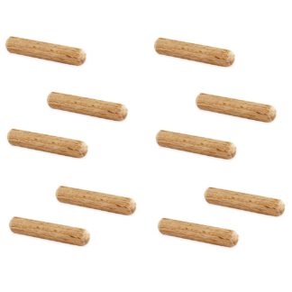 10 pièces de chevilles longues en bois de hêtre, surface : nervurée, 40 mm (1,6 ») 9091778. Chevilles en bois 9091778 pour panneaux de bois, connexion bois, construction de meubles, construction d’étagères, par EMUCA