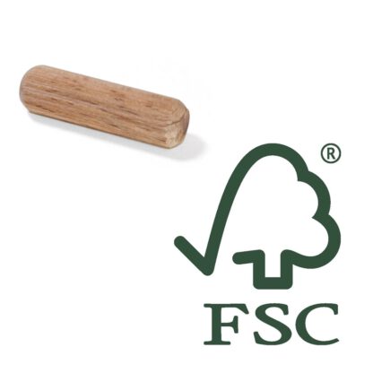 10 pièces de chevilles longues en bois de hêtre, surface : nervurée, 40 mm (1,6 ») 9091778. Chevilles en bois 9091778 pour panneaux de bois, connexion bois, construction de meubles, construction d’étagères, par EMUCA – Image 3