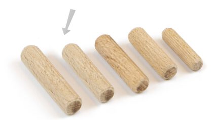 10 pièces de chevilles longues en bois de hêtre, surface : nervurée, 40 mm (1,6 ») 9091778. Chevilles en bois 9091778 pour panneaux de bois, connexion bois, construction de meubles, construction d’étagères, par EMUCA – Image 4