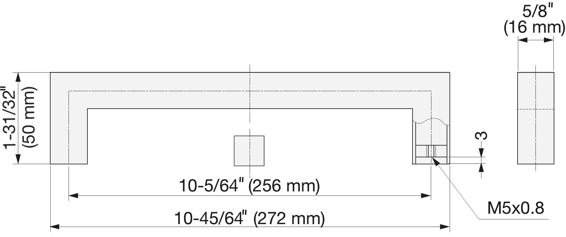 Poignée de porte rectangulaire légère en acier inoxydable V2A (SUS304), 272 mm (10,8″) KPH-256. Poignée de porte rectangulaire extra légère en acier inoxydable de haute qualité en acier inoxydable V2A (SUS304), mat satiné, pour cuisine, caravane, avion de Sugatsune / LAMP® (Japon) – Image 2