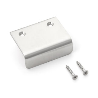 Poignée d’angle en acier inoxydable solide de haute qualité en acier inoxydable, satiné mat, 50 mm (2 ») SN-50S. Poignée de meubles SN-50S pour armoire de cuisine, armoire de salon, mobilier de bureau, meubles de chambre à coucher, par Sugatsune / LA
