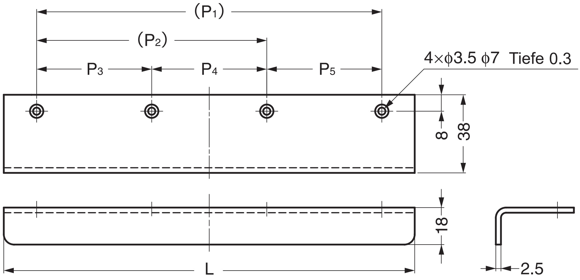 Poignée d’angle en acier inoxydable massif de haute qualité en acier inoxydable, satiné mat, 70 mm (2.8 ») SN-70S. Poignée de meubles SN-70S pour bateau, yacht, cuisine en acier inoxydable, hôtel de plage, cabinet médical, armoire de cuisine, armoire – Image 2