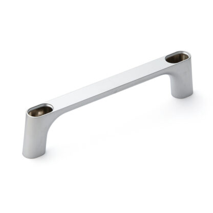 Poignée en alliage de zinc solide (ZDC) de haute qualité chromée, satiné mat avec capuchons noirs, 175 mm (6,9 ») KMH-150-BL. Poignée de machine KMH-150-BL pour armoire industrielle, usine de production, construction mécanique, par Sugatsune / LAMP®  – Image 5