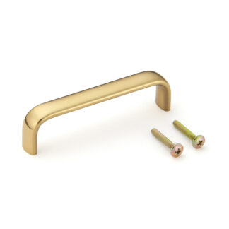 Poignée de meubles en laiton massif de haute qualité, polie brillante, 102,2 mm (4,1 ») DLB-96PB. Poignée d’armoire en laiton DLB-96PB pour armoire de cuisine, armoire de salon, meubles de chambre, meubles de bureau, par Sugatsune / LAMP® (Japon)