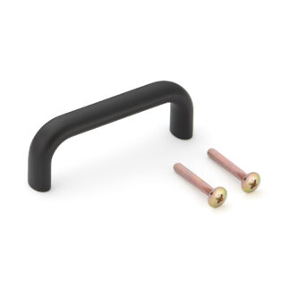 Poignée de meuble solide de haute qualité en alliage d’aluminium durable, noir, satiné mat, 78 mm (3.1 ») KK-H80BL. Poignée KK-H80BL pour armoire de cuisine, armoire de salon, mobilier de bureau, meubles de chambre à coucher, par Sugatsune / LAMP® (J