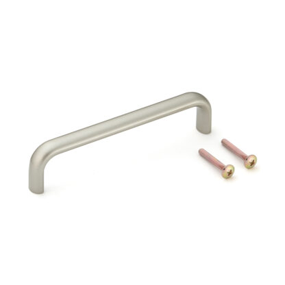 Poignée de meuble solide de haute qualité en alliage d’aluminium robuste, nickelé, mat satiné, 128 mm (5.1 ») KK-H130SNI. Poignée KK-H130SNI pour armoire de cuisine, armoire de salon, mobilier de bureau, meubles de chambre à coucher, par Sugatsune /