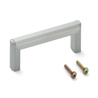 Poignée de meuble solide de haute qualité en alliage de zinc (ZDC) et alliage d’aluminium, chromé, satiné mat, 109 mm (4.3 ») XLA-HA96. XLA-HA96 en alliage de zinc (ZDC) et poignée d’armoire en alliage d’aluminium pour meubles, par Sugatsune / LAMP® 