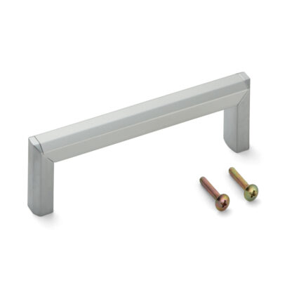 Poignée de meuble solide de haute qualité en alliage de zinc (ZDC) et alliage d’aluminium, chromé, satiné mat, 141 mm (5.6 ») XLA-HA128. XLA-HA128 en alliage de zinc (ZDC) et poignée d’armoire en alliage d’aluminium pour meubles, par Sugatsune / LAMP