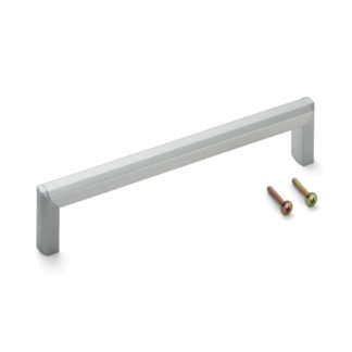 Poignée de meuble solide de haute qualité en alliage de zinc (ZDC) et alliage d’aluminium, chromé, satiné mat, 205 mm (8.1 ») XLA-HA192. XLA-HA192 en alliage de zinc (ZDC) et poignée d’armoire en alliage d’aluminium pour meubles, par Sugatsune / LAMP