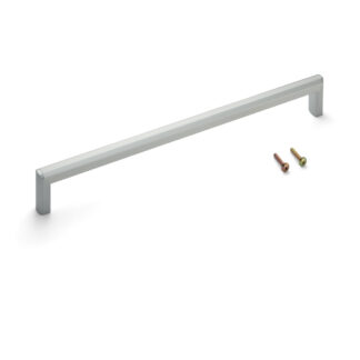 Poignée de meuble solide de haute qualité en alliage de zinc (ZDC) et alliage d’aluminium, chromé, mat satiné, 333 mm (13.2 ») XLA-HA320. XLA-HA320 en alliage de zinc (ZDC) et poignée d’armoire en alliage d’aluminium pour meubles, par Sugatsune / LAM