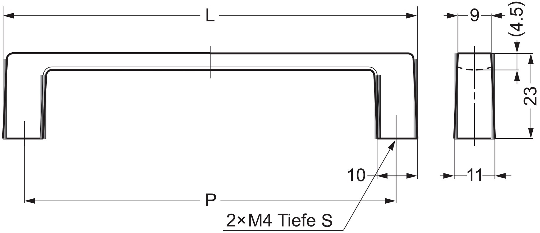 Poignée de meuble solide de haute qualité en alliage de zinc (ZDC), chromé, satiné mat, 112 mm (4.5 ») 936-100-DC. Poignée d’armoire en alliage de zinc (ZDC) 936-100-DC pour armoire de cuisine, armoire de salon, meubles de chambre à coucher, par Suga – Image 2