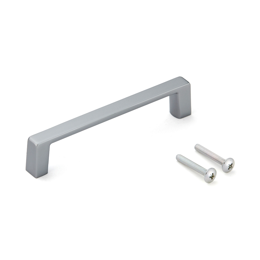 Poignée de meuble solide de haute qualité en alliage de zinc (ZDC), chromé, satiné mat, 112 mm (4.5 ») 936-100-DC. Poignée d’armoire en alliage de zinc (ZDC) 936-100-DC pour armoire de cuisine, armoire de salon, meubles de chambre à coucher, par Suga