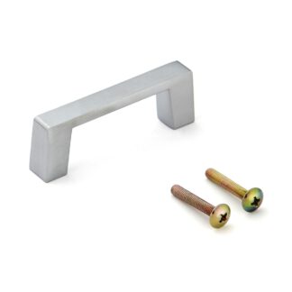 Poignée de mobilier en alliage de zinc solide (ZDC) de haute qualité, chromé, satin mat, 66,5 mm (2,7 ») 936-55 SCR. Poignée d’armoire en alliage de zinc (ZDC) 936-55-SCR pour armoire de cuisine, armoire de salon, meubles de chambre à coucher, par Su