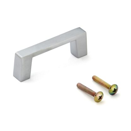 Poignée de mobilier en alliage de zinc solide (ZDC) de haute qualité, chromé, satin mat, 66,5 mm (2,7 ») 936-55 SCR. Poignée d’armoire en alliage de zinc (ZDC) 936-55-SCR pour armoire de cuisine, armoire de salon, meubles de chambre à coucher, par Su