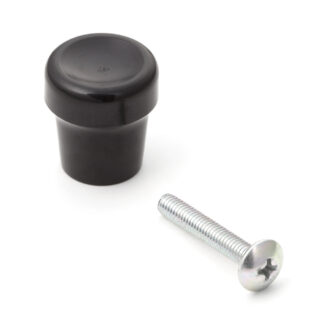 Poignée de bouton de meuble de haute qualité en ABS, surface: noir, 19 mm (0.8 ») GD-20. Poignée en plastique pour tiroir, porte de meubles, armoire de cuisine et bien plus encore, par Sugatsune / LAMP® (Japon)