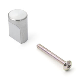 Poignée de bouton de meuble de haute qualité en ABS, surface: chromé, satiné mat, 12 mm (0.5 ») SGL-12. Poignée en plastique pour tiroir, porte de meubles, armoire de cuisine et bien plus encore, par Sugatsune / LAMP® (Japon)