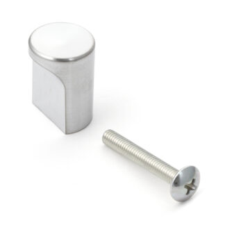 Poignée de bouton de meuble de haute qualité en ABS, surface: chromé, satiné mat, 16 mm (0.7 ») SGL-16. Poignée en plastique pour tiroir, porte de meubles, armoire de cuisine et bien plus encore, par Sugatsune / LAMP® (Japon)