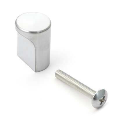 Poignée de bouton de meuble de haute qualité en ABS, surface: chromé, satiné mat, 16 mm (0.7 ») SGL-16. Poignée en plastique pour tiroir, porte de meubles, armoire de cuisine et bien plus encore, par Sugatsune / LAMP® (Japon)