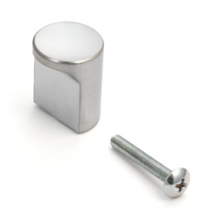 Poignée de bouton de meuble de haute qualité en ABS, surface: chromé, satiné mat, 20 mm (0.8 ») SGL-20. Poignée en plastique pour tiroir, porte de meubles, armoire de cuisine et bien plus encore, par Sugatsune / LAMP® (Japon)