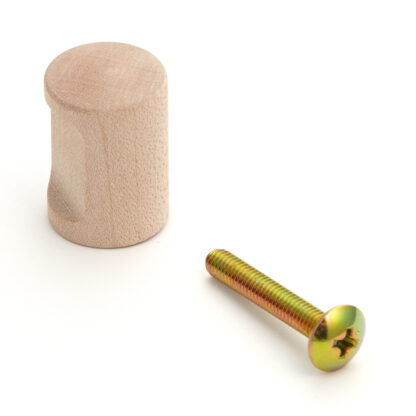 Poignée de bouton de meuble de haute qualité en bois massif, surface: naturel, 16 mm (0,7 ») SMRB16. Poignée en bois naturel pour tiroir, porte de meubles, armoire de cuisine et bien plus encore, par Sugatsune / LAMP® (Japon)
