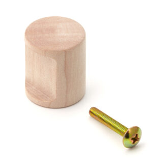 Poignée de bouton de meuble de haute qualité en bois massif, surface: naturel, 24 mm (1 ») SMRB24. Poignée en bois naturel pour tiroir, porte de meubles, armoire de cuisine et bien plus encore, par Sugatsune / LAMP® (Japon)