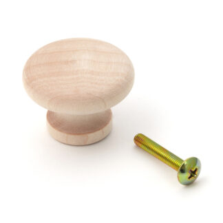 Poignée de bouton de meuble de haute qualité en bois massif, surface: naturel, 34 mm (1.4 ») SMT34. Poignée en bois naturel pour tiroir, porte de meubles, armoire de cuisine et bien plus encore, par Sugatsune / LAMP® (Japon)