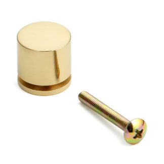 Poignée de bouton de meuble en laiton de haute qualité, finition: poli brillant, 18 mm (0,8 ») KHE107-18PB. Poignée en laiton pour tiroir, porte de meubles, armoire de cuisine, armoire de bureau et bien plus encore, par Sugatsune / LAMP® (Japon)