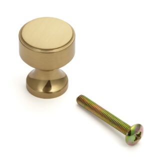 Poignée de bouton de meuble en laiton de haute qualité, finition: poli brillant, 21 mm (0,9 ») KHE111-22PB. Poignée en laiton pour tiroir, porte de meubles, armoire de cuisine, armoire de bureau et bien plus encore, par Sugatsune / LAMP® (Japon)