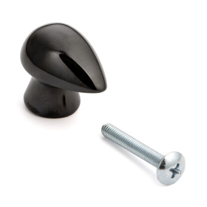 Poignée de bouton de meuble en laiton de haute qualité, surface: nickel noir, 28,5 mm (1,2 ») B046-30BN. Poignée en laiton pour tiroir, porte de meubles, armoire de cuisine, armoire de bureau et bien plus encore, par Sugatsune / LAMP® (Japon)