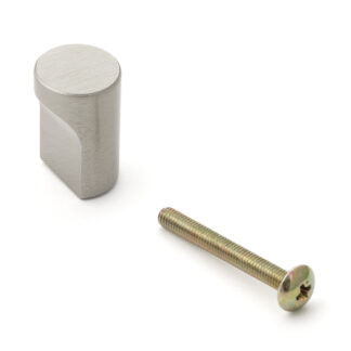 Poignée de bouton de meuble de haute qualité en laiton, surface: nickelé, mat satiné, 12 mm (0,5 ») GLA-12. Poignée en laiton pour tiroir, porte de meubles, armoire de cuisine, armoire de bureau et bien plus encore, par Sugatsune / LAMP® (Japon)