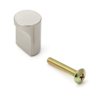 Poignée de bouton de meuble de haute qualité en laiton, surface: nickelé, mat satiné, 16 mm (0,7 ») GLA-16. Poignée en laiton pour tiroir, porte de meubles, armoire de cuisine, armoire de bureau et bien plus encore, par Sugatsune / LAMP® (Japon)