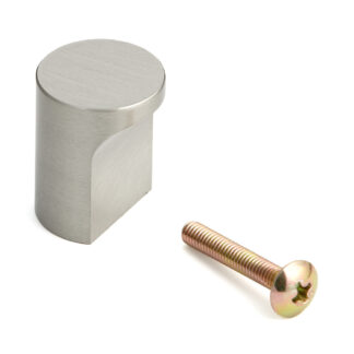 Poignée de bouton de meuble de haute qualité en laiton, surface: nickelée, satiné mat, 20 mm (0.8 ») GLA-20. Poignée en laiton pour tiroir, porte de meubles, armoire de cuisine, armoire de bureau et bien plus encore, par Sugatsune / LAMP® (Japon)