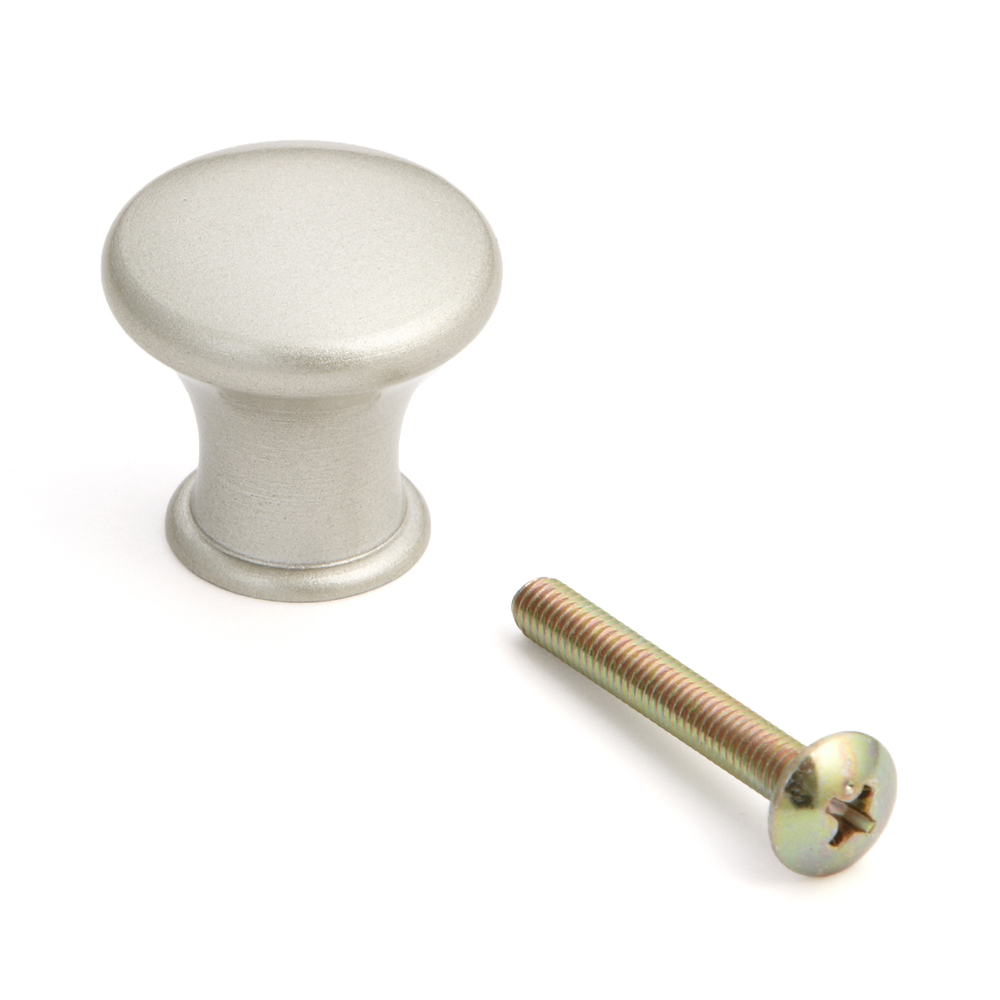 Poignée bouton de mobilier de haute qualité en alliage d’aluminium robuste, surface: nickelée, 24 mm (1 ») KK-T24SNI. Poignée KK-T24SNI pour tiroir, porte de meubles, armoire de cuisine, armoire de bureau, meubles de maison et bien plus encore, par S